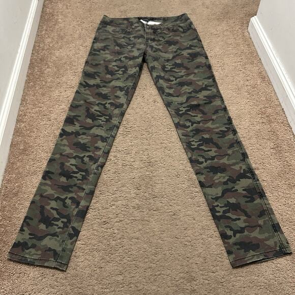 Tripp NYC Green Camo Skinny Leg Jeans Size 30 Stretch Y2K - Picture 1 of 7